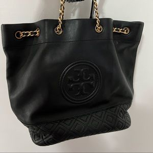 Tory Burch leather with gold chain straps